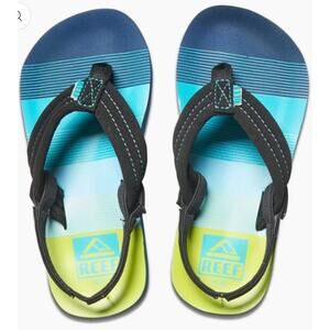 NWT Reef Little Ahi Boys Sandals in Aqua Green - Size 7/8